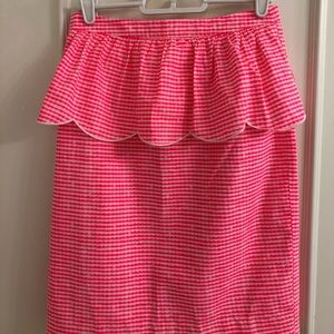 Lilly Pulitzer Pink&White Gingham Scalloped Skirt